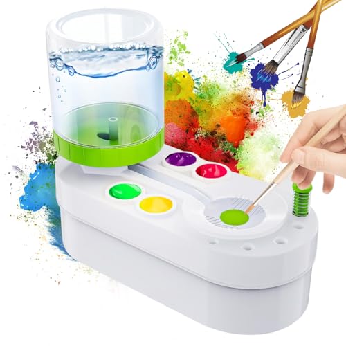 Prtoworior Brush Cleaner Pinselreiniger Bürstenspüler Paint Brush Rinser, Automatische Pinselspüler mit Fließendem Wasserkreislauf für Acryl, Aquarell, Malerei auf Wasserbasis Pinsel RinserArt Tool von Prtoworior