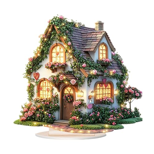 Pruojhw Dekoration in Hausform, Dekoration in Form eines kleinen Hauses, Dekoration für den Valentinstag – Hausdekoration aus Acryl, Hütten-Tischplatte, Hausdekoration Pruojhw Dekoration in Hausform, Dekoration in Form eines kleinen Hauses, Dekoration für den Valentinstag – Hausdekoration aus Acryl, Hütten-Tischplatte, Hausdekoration von Pruojhw