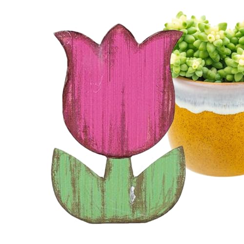 Pruojhw Dekoration von Tulpen, Blumen aus Holz, Tischschilder aus Holz – Frühlingsmantel-Dekoration für das Fensterbrett Pruojhw Dekoration von Tulpen, Blumen aus Holz, Tischschilder aus Holz – Frühlingsmantel-Dekoration für das Fensterbrett von Pruojhw