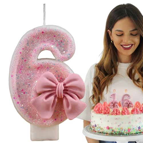 Pruojhw Geburtstagskerzen für Kuchen, Geburtstagskerze – Glitzernde Kerze mit Bowknot Dekorationen | Geburtstagskuchendekoration, Jubiläumsbedarf, Kerzen Pruojhw Geburtstagskerzen für Kuchen, Geburtstagskerze – Glitzernde Kerze mit Bowknot Dekorationen | Geburtstagskuchendekoration, Jubiläumsbedarf, Kerzen von Pruojhw