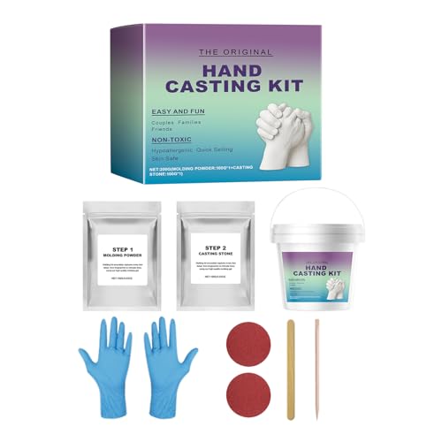 Pruojhw Handformset | Handskulptur-Set für Paare mit Handschuhen – romantische Skulptur mit Formen und Handschuhen für Herren, Partner und Damen von Pruojhw