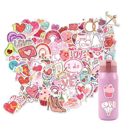 Pruojhw Hochzeitsaufkleber für Scrapbooking, Hochzeitsaufkleber für Geschenke, 100 Stück, Laptop-Aufkleber, Scrapbooking-Aufkleber für Hochzeit, Aufkleber von Pruojhw