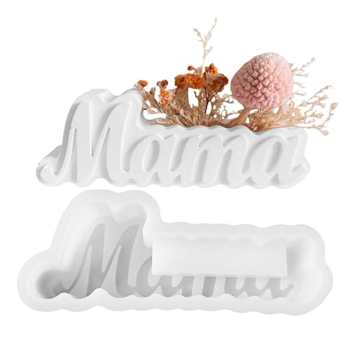 Pruojhw Muttertagsharzform Muttertagsformen für Epoxidharz - MAMA LETTER DESIGN Harz VASE MOLD | Blumentopf Silikonform, Aufbewahrungsboxform Pruojhw Muttertagsharzform Muttertagsformen für Epoxidharz - MAMA LETTER DESIGN Harz VASE MOLD | Blumentopf Silikonform, Aufbewahrungsboxform von Pruojhw