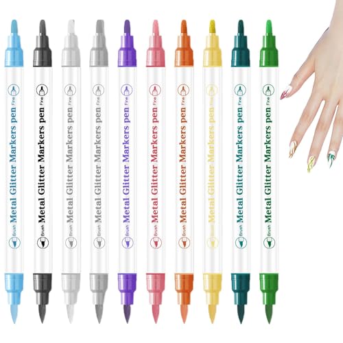 Pruojhw Nagellackstifte, Schönheitsmarker mit Nägeln, 3D-Nagelstift-Marker mit doppeltem Ende, definiert 10 Farben | Schnelltrocknender Drawer für professionelles Kunstdesign Pruojhw Nagellackstifte, Schönheitsmarker mit Nägeln, 3D-Nagelstift-Marker mit doppeltem Ende, definiert 10 Farben | Schnelltrocknender Drawer für professionelles Kunstdesign von Pruojhw