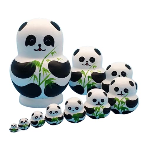 Pruojhw Stapelbare Puppen aus Holz, Panda-Spielzeug, aus Holz – Cartoon-Puppen – 10 x Lernspielzeug, lustiges Spielzeug aus Holz Pruojhw Stapelbare Puppen aus Holz, Panda-Spielzeug, aus Holz – Cartoon-Puppen – 10 x Lernspielzeug, lustiges Spielzeug aus Holz von Pruojhw