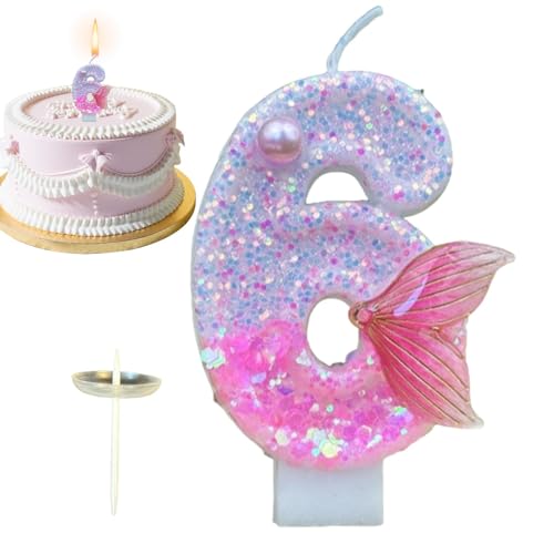 Pruojhw Zahlenkerzen für Geburtstagskuchen, Zahlenkerzen | Rosa glitzernde Fischschwanz Geburtstagskerzen | Partybedarf Kuchen Dekoration Pruojhw Zahlenkerzen für Geburtstagskuchen, Zahlenkerzen | Rosa glitzernde Fischschwanz Geburtstagskerzen | Partybedarf Kuchen Dekoration von Pruojhw