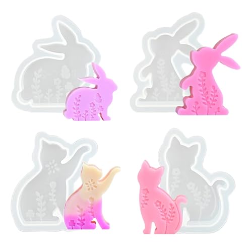 Set mit 4 Silikonformen für Ostern, Kerzenformen, Osterhase, Silikonform für Ostern, 3D-Formen aus -Silikon-Formen aus Epoxidharz Set mit 4 Silikonformen für Ostern, Kerzenformen, Osterhase, Silikonform für Ostern, 3D-Formen aus -Silikon-Formen aus Epoxidharz von Pruojhw