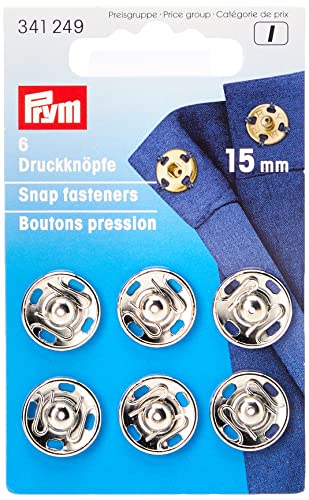 Prym 341249 Annäh-Druckknöpfe MS 15 mm silberfarbig, silber von Prym