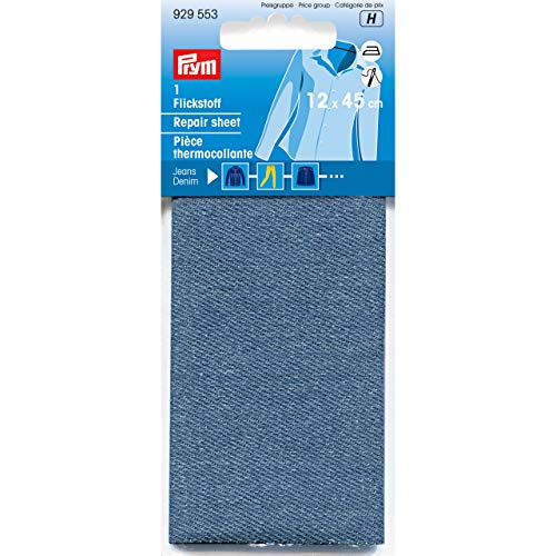 Prym 929553 Aufnäher Aufbügler Jeans 12 x 45 cm Mittelblau Prodotti per ufficio, Baumwolle, Blu Medio von Prym