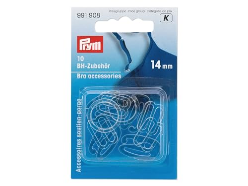 Prym 991.908 Bra Accessories, transparent, 14mm, KST, 10 Stück von Prym