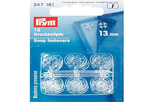 Prym Knöpfe schnappen, Plastic, Transparente, 13 mm Durchmesser, 12 von Prym