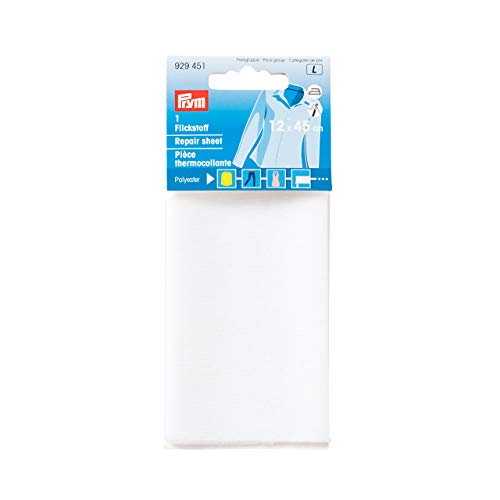 Flickstoff Polyester weiß 12 x 45 cm zum Bügeln von Prym