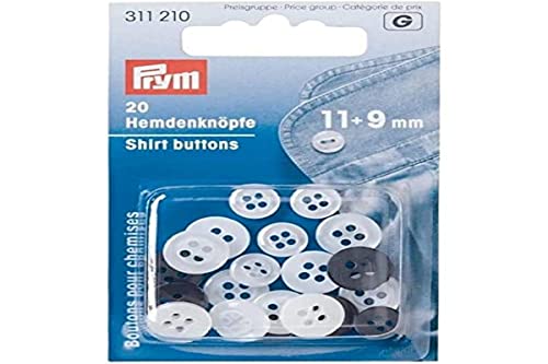 Prym 311210 Cucina, Mother-of-Perle, Perlglanz, Perla, 11 mm + 9 mm, perlmuttfarbig, 30 Stück von Prym