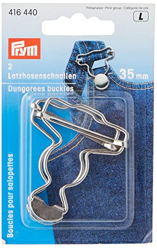 Prym Latzhosenschnallen, Messing, Silber, Einheits Größe, 2 von Prym