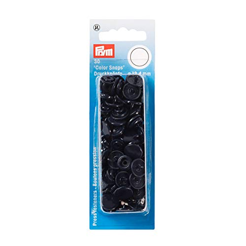 Prym 393102 Nähfrei Druckknopf Color Snaps rund 12,4 mm Marine, Kunststoff, 12.4 mm von Prym