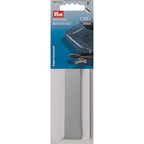 Prym Reflex-Band 20 mm selbstklebend, 65% PES 35% CO, silberfarbig von Prym