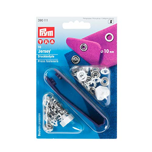 Prym 390111 Nähfrei-Druckknopf Jersey Zackenring Messing 11 mm weiß, Metal Prym 390111 Nähfrei-Druckknopf Jersey Zackenring Messing 11 mm weiß, Metal von Prym