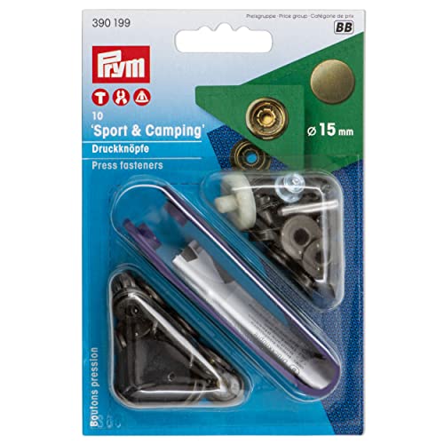 Prym 390199 Nähfrei-Druckknopf Sport & Camping Messing 15 mm altmessing, Metal Prym 390199 Nähfrei-Druckknopf Sport & Camping Messing 15 mm altmessing, Metal von Prym