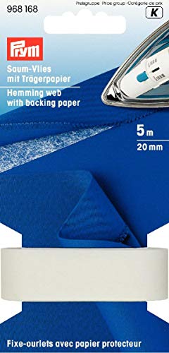 Prym Saumvlies mit Trägerpapier zum Einbügeln 20 mm weiß, Polyester von Prym