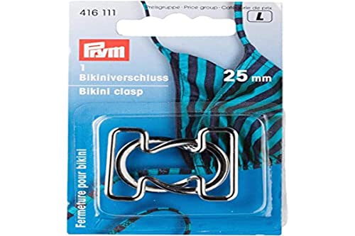 Prym 416111 Bikini- und Gürtelverschluss MET 25 mm silberfarbig von Prym