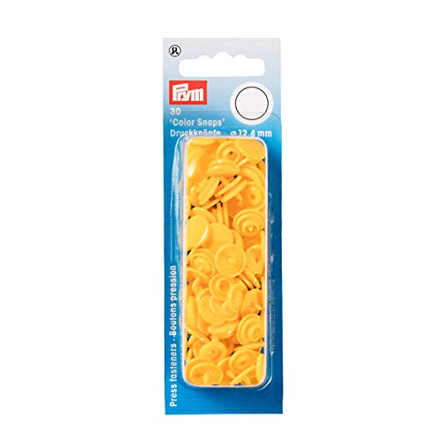 Prym 393110 Nähfrei Druckknopf Color Snaps rund 12,4 mm gelb, Kunststoff, 12.4 mm cm von Prym