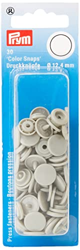 Prym 393124 Nähfrei Druckknopf Color Snaps rund 12,4 mm grau, Kunststoff, 12.4 mm cm von Prym