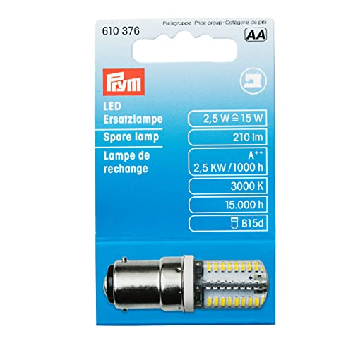 PRYM LED Ersatzlampe für Nähmaschine Bajonett Metall / Transparent, 51 x 15 mm von Prym