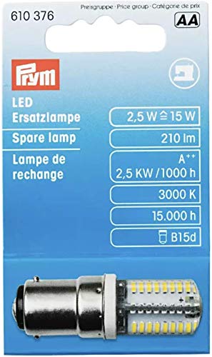 PRYM LED Ersatzlampe für Nähmaschine Bajonett Metall / Transparent, 51 x 15 mm von Prym