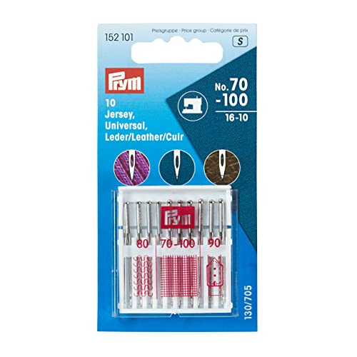 PRYM Nähmaschinennadel-Sortiment 130/705 Jersey, Universal, Leder von Prym