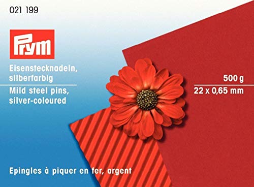 Prym 021199 Stecknadeln, 0,65 x 22mm, silberfarbig, Eisen, 22 x 0,65mm von Prym