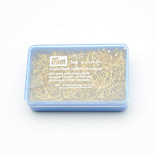 Prym 021217 Bastelstecknadeln, 0,65 x 16mm, goldfarbig, 50g, Eisen, 16 x 0,65mm von Prym