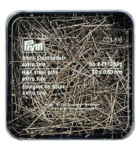Prym 024816 Stecknadeln, 0,60 x 30mm, silberfarbig, 250g, Kunststoffdose von Prym
