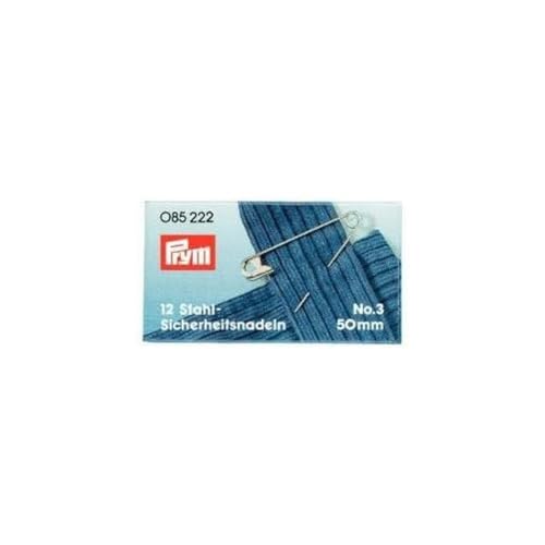 Prym 085222 Sicherheitsnadeln, 50mm, silberfarbig, 12 Stück, Stahl von Prym