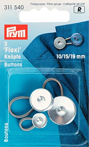 Prym 311540 Flexi-Knöpfe mit Schlaufe 10 + 15 + 19 mm, silber Prym 311540 Flexi-Knöpfe mit Schlaufe 10 + 15 + 19 mm, silber von Prym