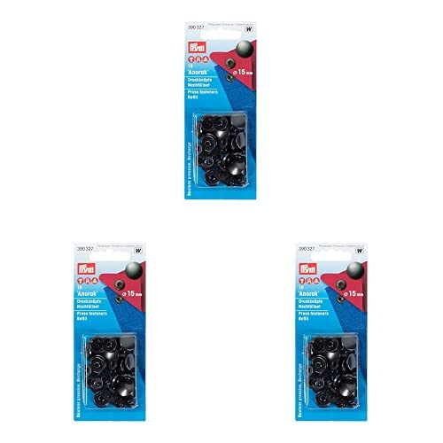 Prym 100263 390327 Nähfrei-Nachfüllp. für 390302 Nähfrei-Druckknopf Anorak Messing 15 mm brüniert, 3er Pack Prym 100263 390327 Nähfrei-Nachfüllp. für 390302 Nähfrei-Druckknopf Anorak Messing 15 mm brüniert, 3er Pack von Prym
