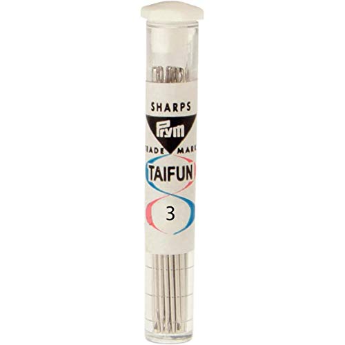 Prym 122203 Nähnadeln Nr. 1 Taifun, 90 x 44 mm, Tube mit 20 Stück, Silber, 44 x 0,9 mm, 25 von Prym