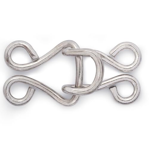 Prym 261550 Miederhaken und Augen groß MS 13 silberfarbig, Silver,Brass, Silber, Nr, 7 von Prym