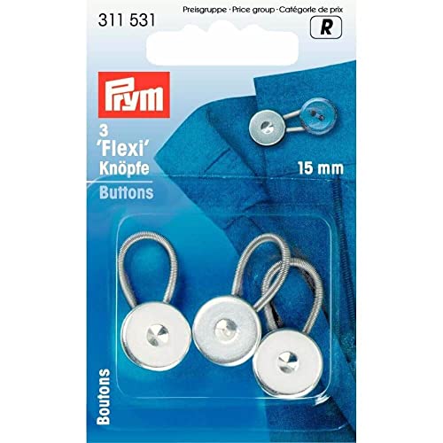 Prym Flexi Buttons, Silver, Silber, 15 mm von Prym