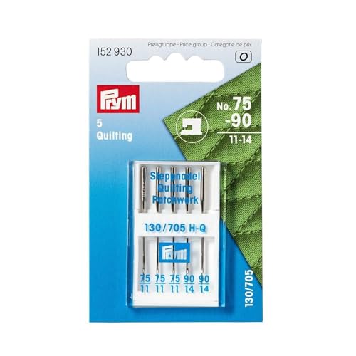 Prym 152930 Nähmaschinennadeln Quilting, Metall, silberfarbig, No. 75 + 90 von Prym