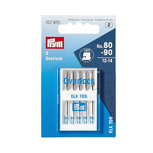 Prym 152970 Nähmaschinennadeln Overlock, 80-90, Sortiert, silberfarbig, No Prym 152970 Nähmaschinennadeln Overlock, 80-90, Sortiert, silberfarbig, No von Prym