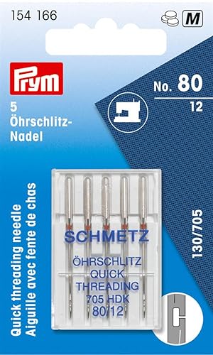 Prym 154166-1 Nähmaschinennadel Quick Thread HDK 80, Silber, Einheitsgröße von Prym