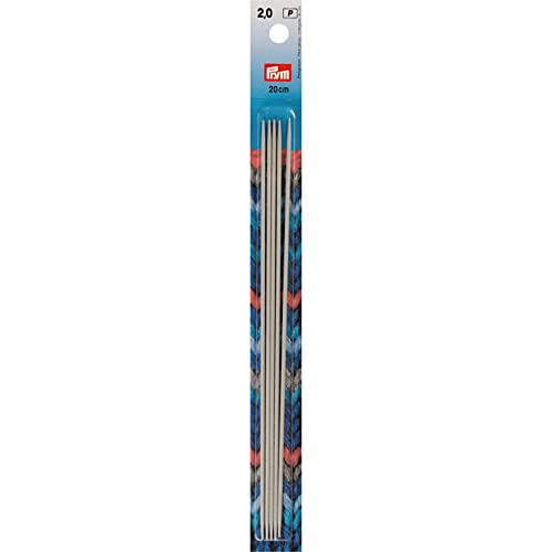 Prym 191486 Strumpfstricknadeln ALU 20 cm 2,00 mm grau Strumpfstricknadel, Aluminium, 2 mm von Prym