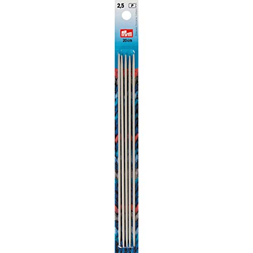 Prym 191488 Strumpfstricknadeln ALU 20 cm 2,50 mm grau Strumpfstricknadel, Aluminium, 2,5 mm von Prym