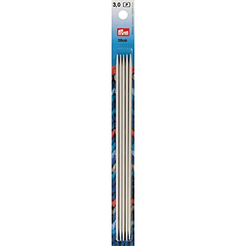 Prym 191490 Strumpfstricknadeln ALU 20 cm 3,00 mm grau Strumpfstricknadel, Aluminium, 3 mm von Prym