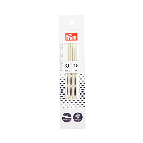 Prym 194152 Strumpfstricknadeln Ergonomics 15 cm 3,00 mm Strumpfstricknadel, Kunststoff, alabasterweiß, 3 mm Prym 194152 Strumpfstricknadeln Ergonomics 15 cm 3,00 mm Strumpfstricknadel, Kunststoff, alabasterweiß, 3 mm von Prym