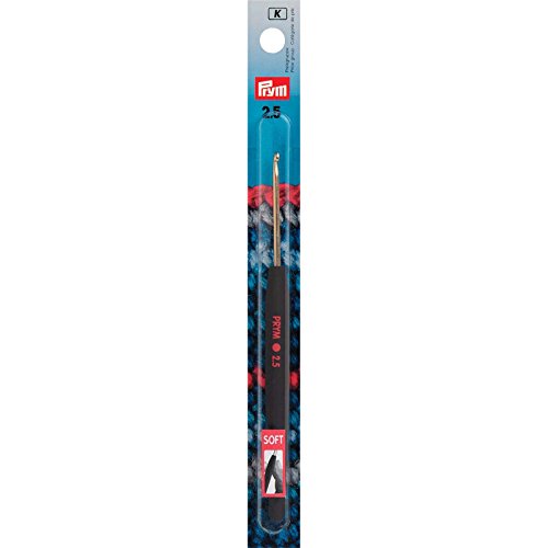 Prym 195173 Woll-Häkelnadel Soft-Griff, Aluminium, 14 cm, 2,50 mm, silberfarbig, 2,5 mm von Prym