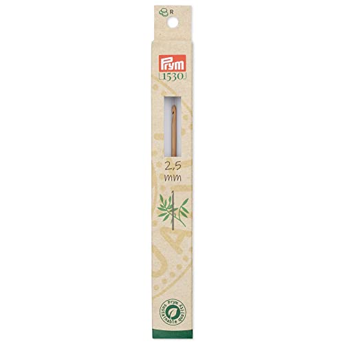 Prym 197601-1 Häkelnadeln für Wolle Bambus 15 cm 2,50 mm, 100%, beige, One Size von Prym