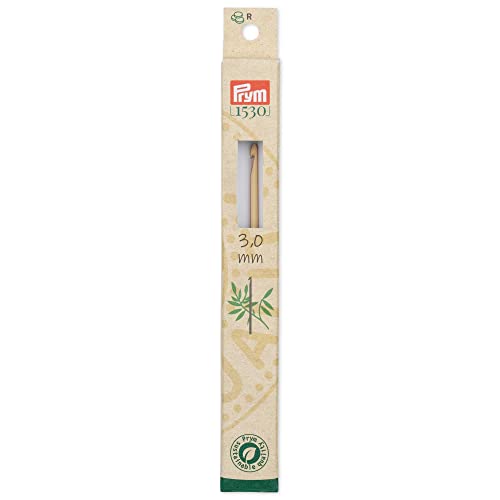 Prym 197602-1 Häkelnadeln für Wolle Bambus 15 cm 3,00 mm, 100%, beige, One Size von Prym