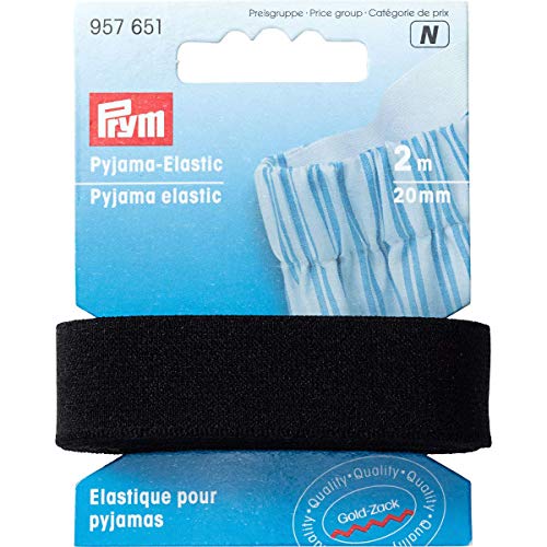 Prym schwarz 957651 Pyjama-Elastic 20 mm, Polyamid: 93%, 2 m von Prym