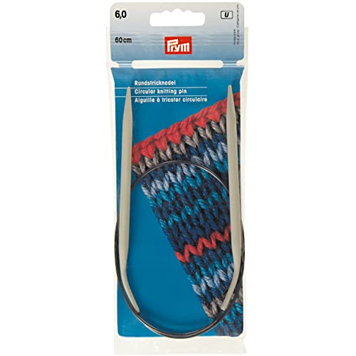 Prym 211307 Rundstricknadeln ALU 60 cm 6,00 mm grau von Prym